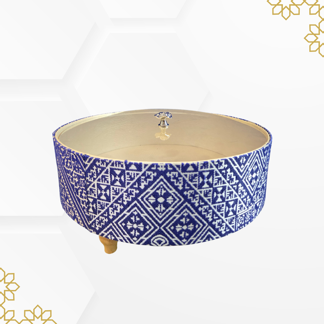 Handmade blue & White moroccan tray