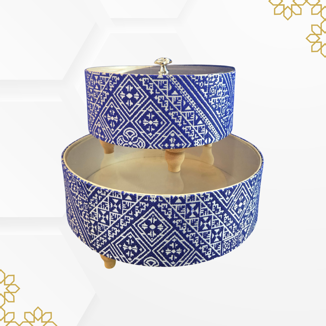 Handmade blue & White moroccan tray