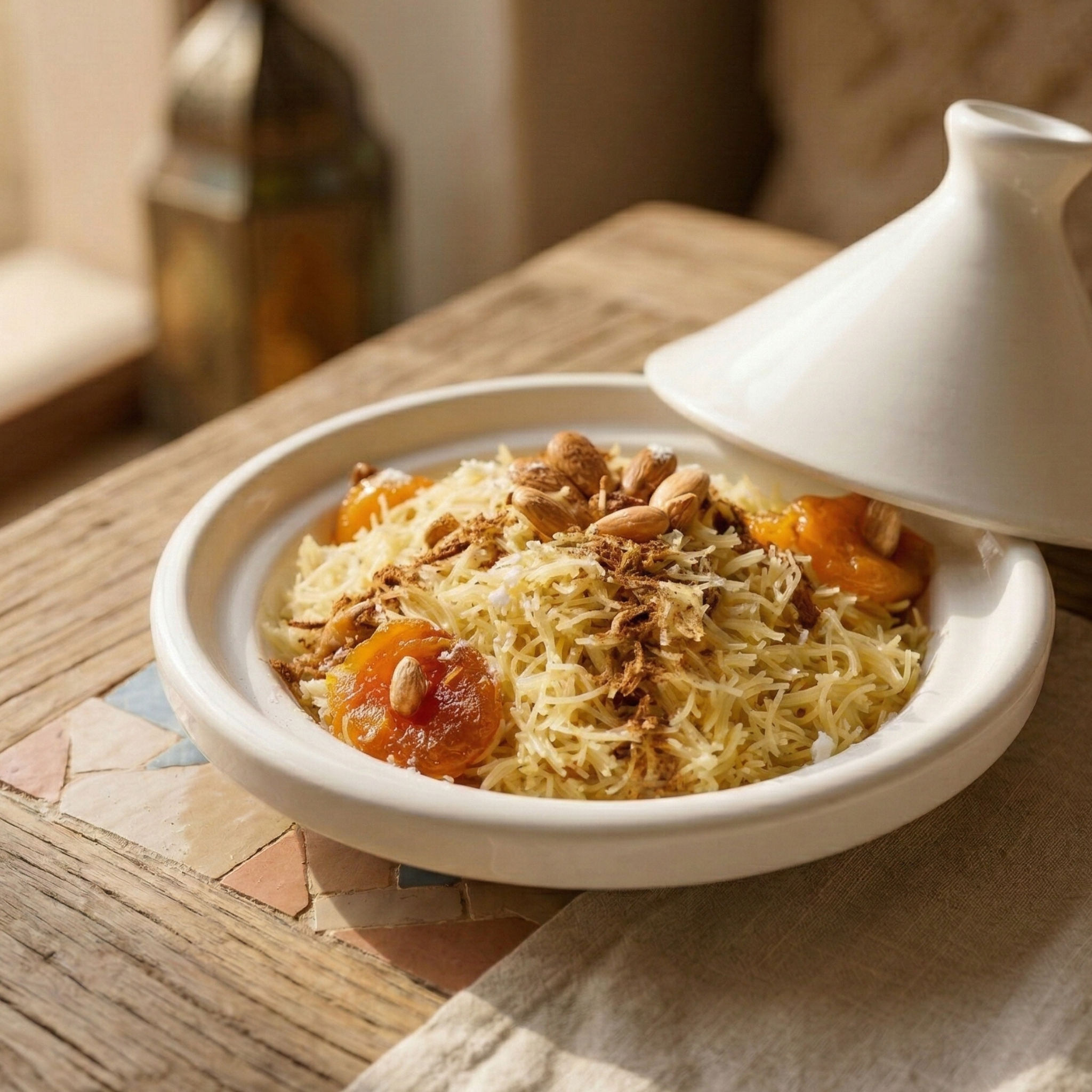 Seffa with Almonds & Cinnamon